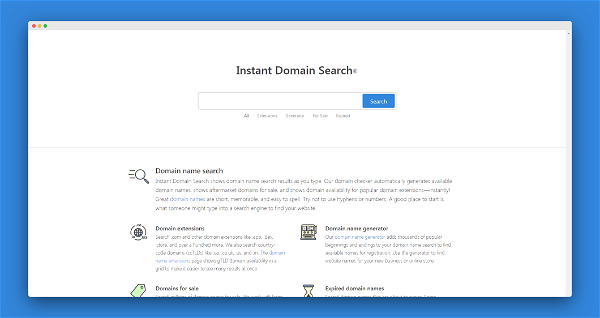 Instant Domain Screenshot